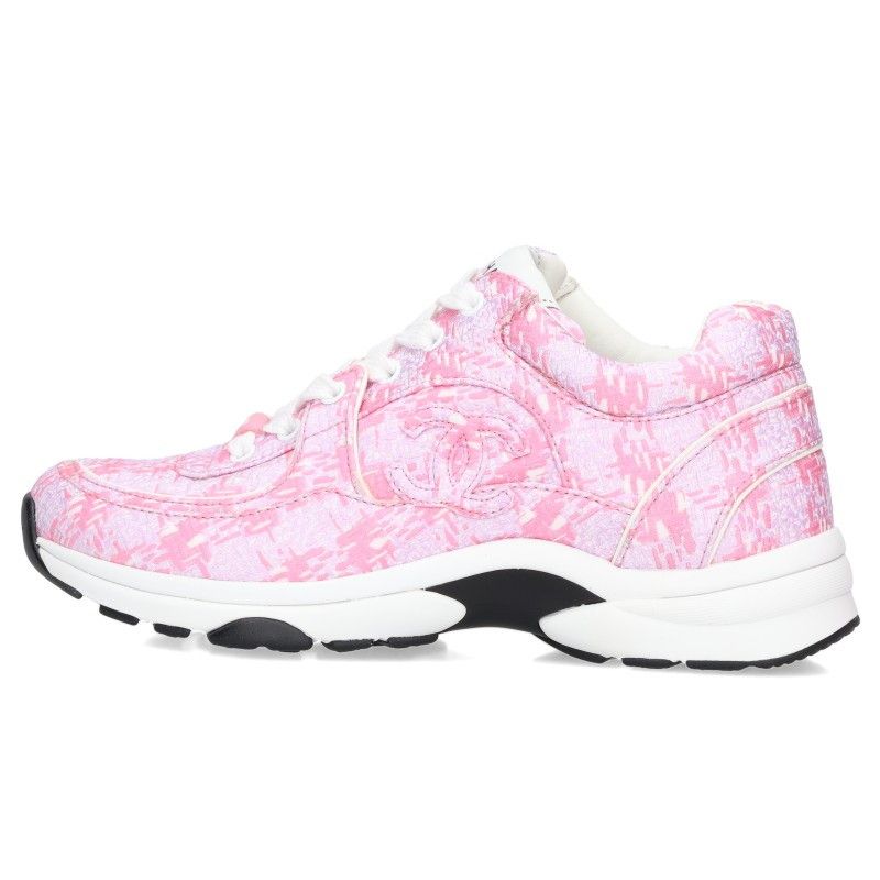 Chanel CC Logo Fabric Sneakers