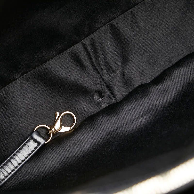 Chanel Quilted CC Logo Tote Shoulder Bag Black Caviar Leather — view 4