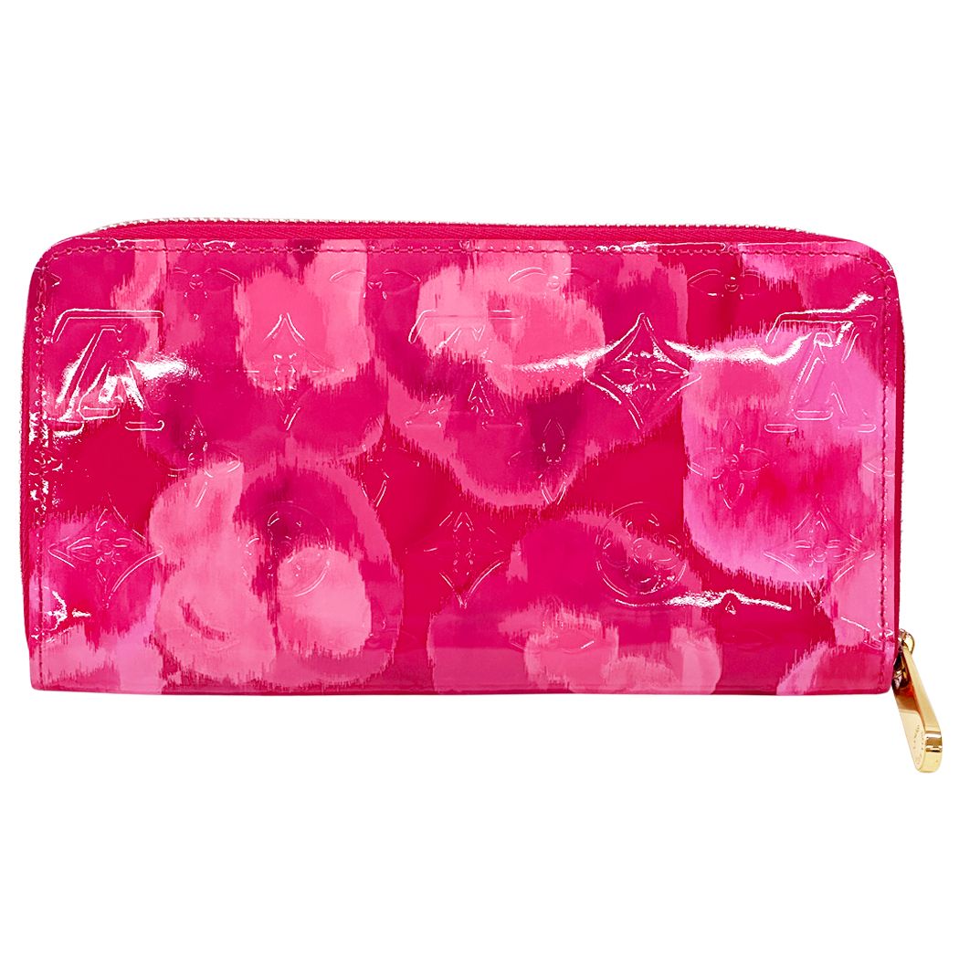 Louis Vuitton Wallet Monogram Ikat Flower Vernis Zippy Rose Indien Pink — view 2