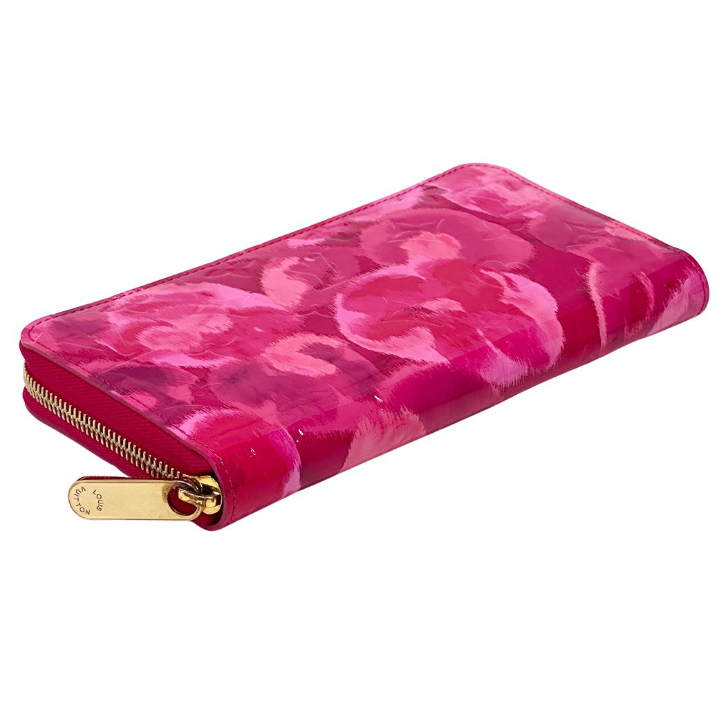 Louis Vuitton Wallet Monogram Ikat Flower Vernis Zippy Rose Indien Pink — view 3