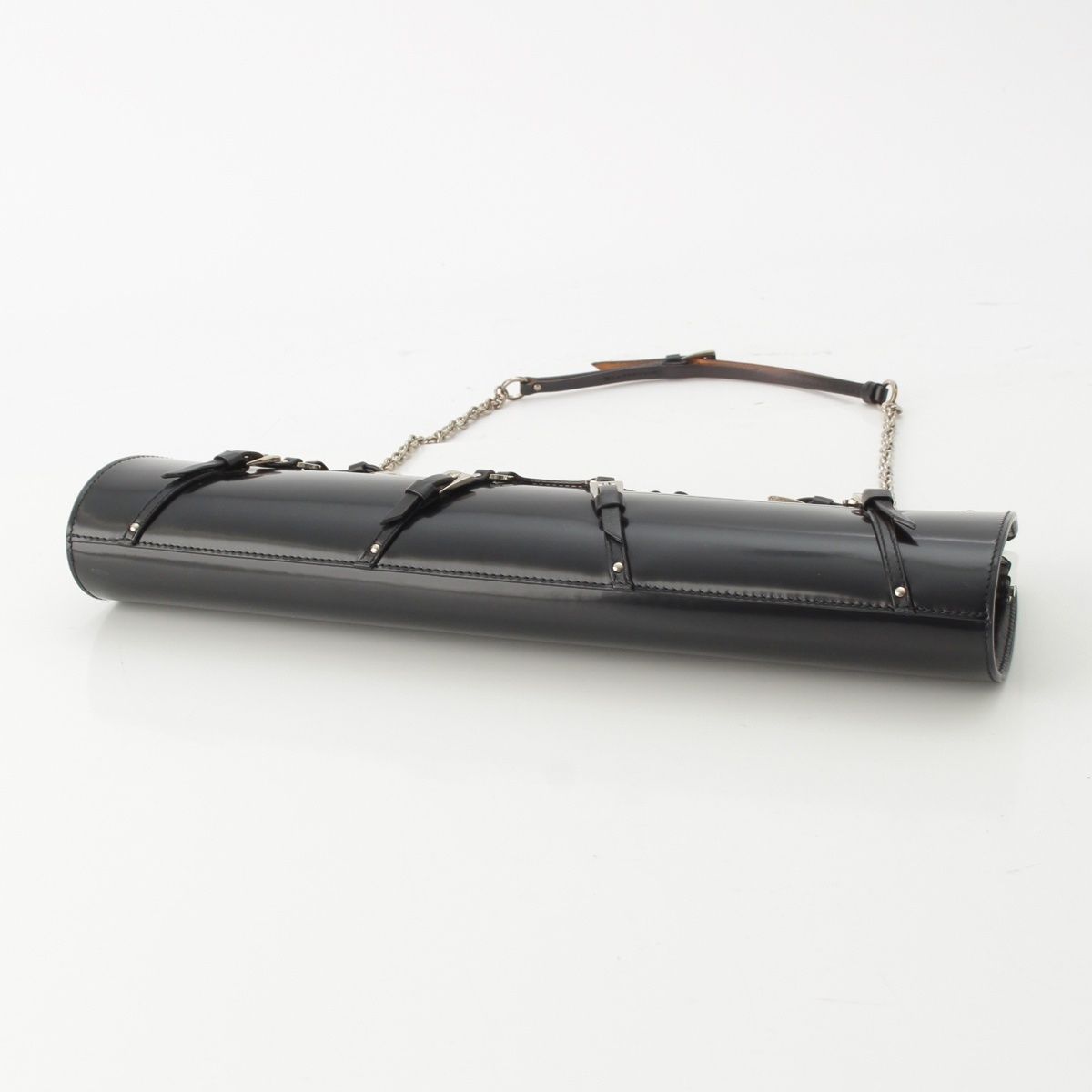 Dior Galiano Era Leather Bondage Chain Shoulder Bag Black — view 5