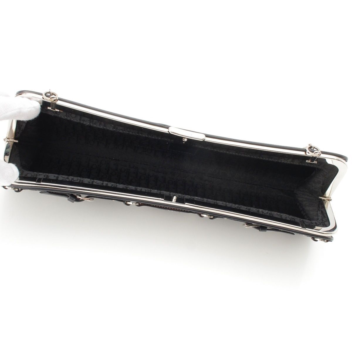 Dior Galiano Era Leather Bondage Chain Shoulder Bag Black — view 6