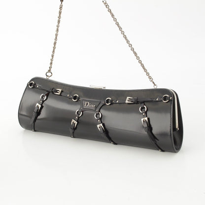 Dior Galiano Era Leather Bondage Chain Shoulder Bag Black — view 2