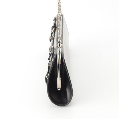 Dior Galiano Era Leather Bondage Chain Shoulder Bag Black — view 3