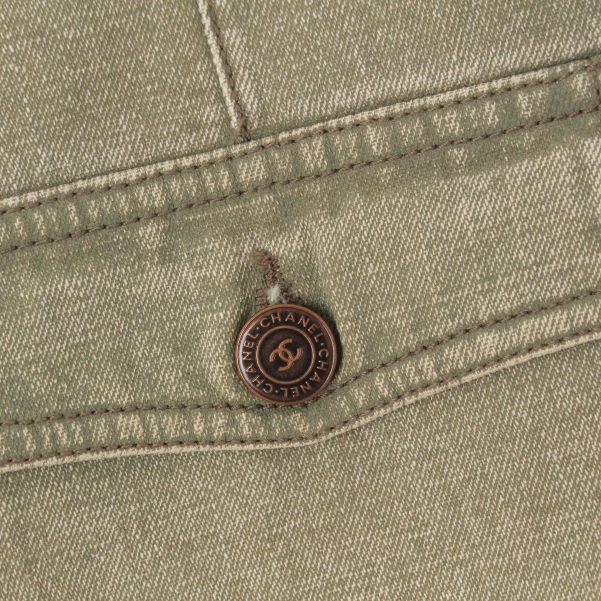 Chanel 02P Denim Cropped Cargo Pants Khaki 36 — view 7