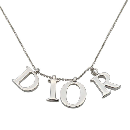 Dior Necklace Metal Silver Plated Logo