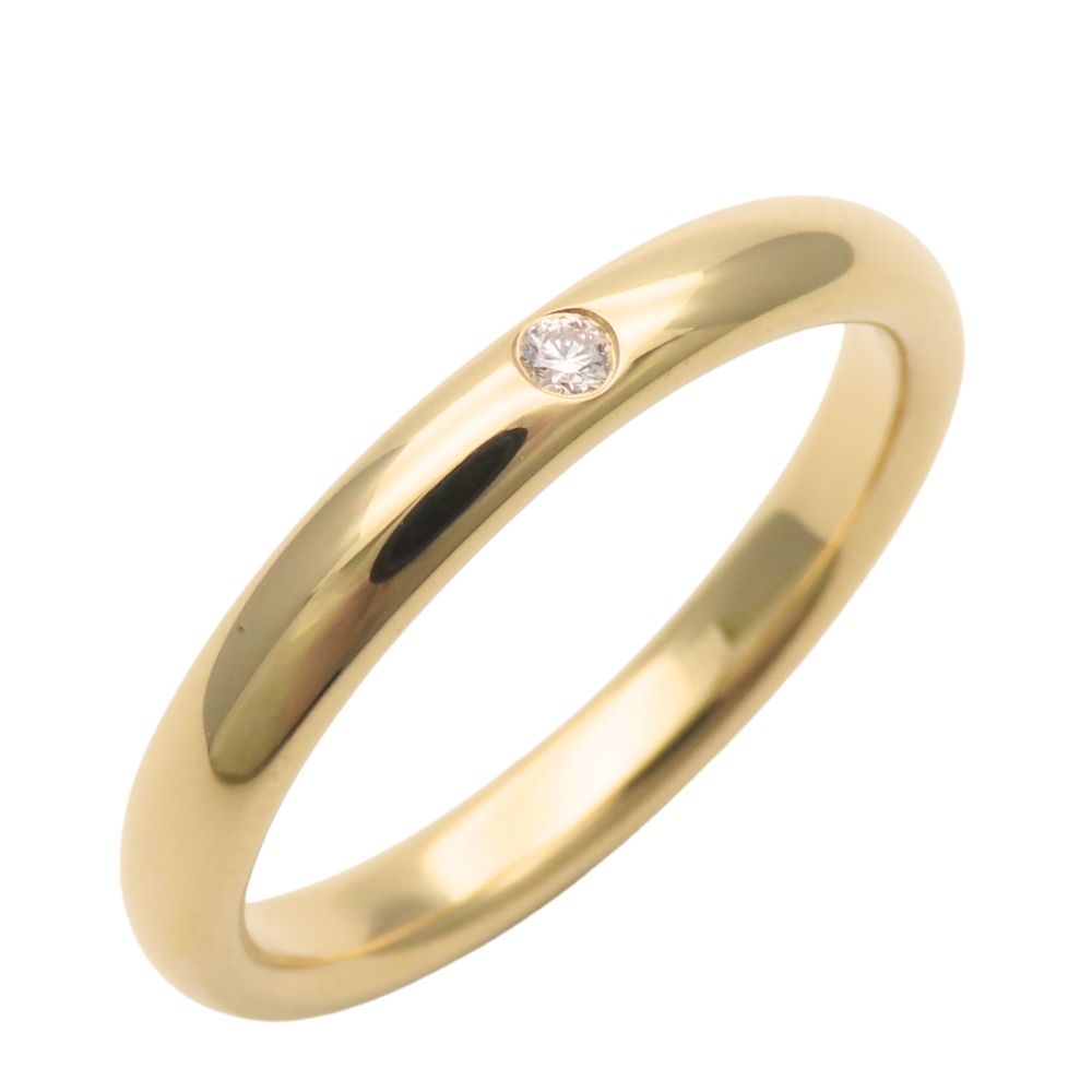 Tiffany & Co Ring Stacking Band 18K Yellow Gold Diamond Elsa Peretti