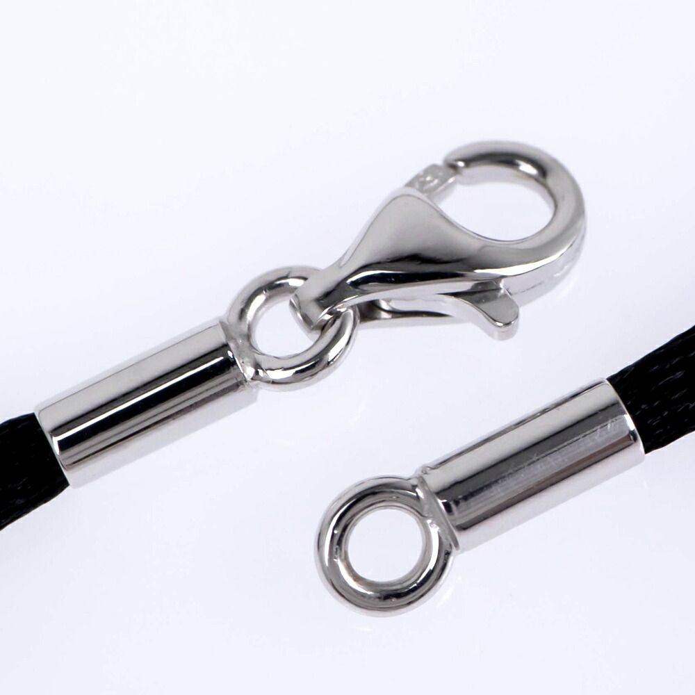 Cartier Necklace Choker Cotton Cord 38 18K White Gold Top Charm — view 5