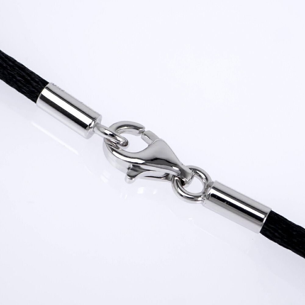 Cartier Necklace Choker Cotton Cord 38 18K White Gold Top Charm — view 3