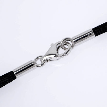 Cartier Necklace Choker Cotton Cord 38 18K White Gold Top Charm — view 2