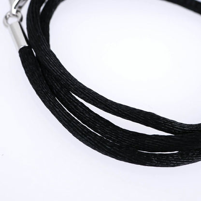 Cartier Necklace Choker Cotton Cord 38 18K White Gold Top Charm — view 6
