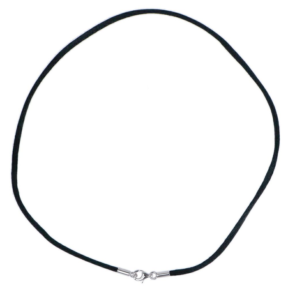 Cartier Necklace Choker Cotton Cord 38 18K White Gold Top Charm