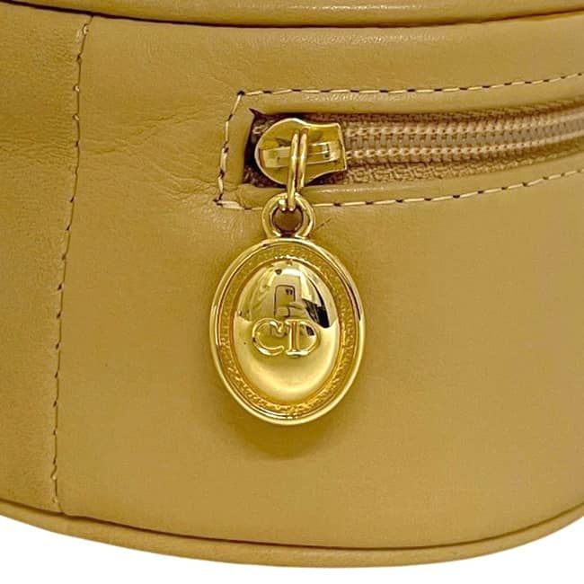 Dior Micro Pouch Beige Mini Case Leather CD Zipper Vintage — view 5