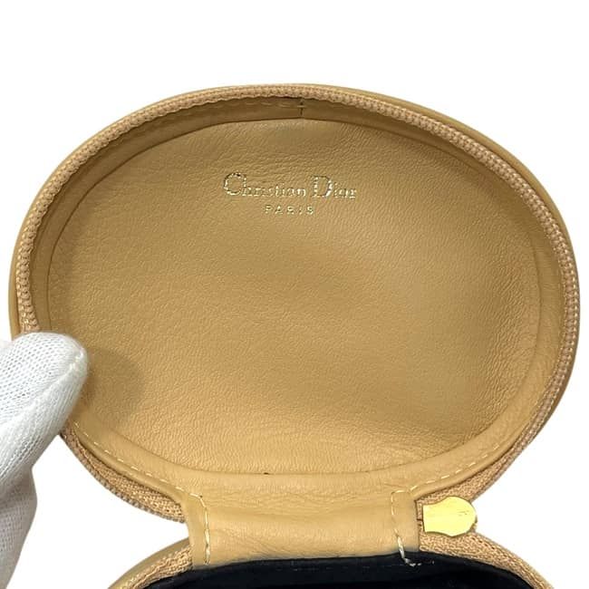 Dior Micro Pouch Beige Mini Case Leather CD Zipper Vintage — view 3