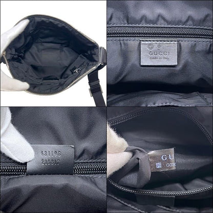 Gucci Shoulder Bag Black Sherry Canvas Leather — view 3