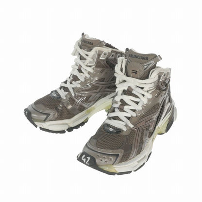 Balenciaga Runner High Top Cut Sneakers Gray White 42