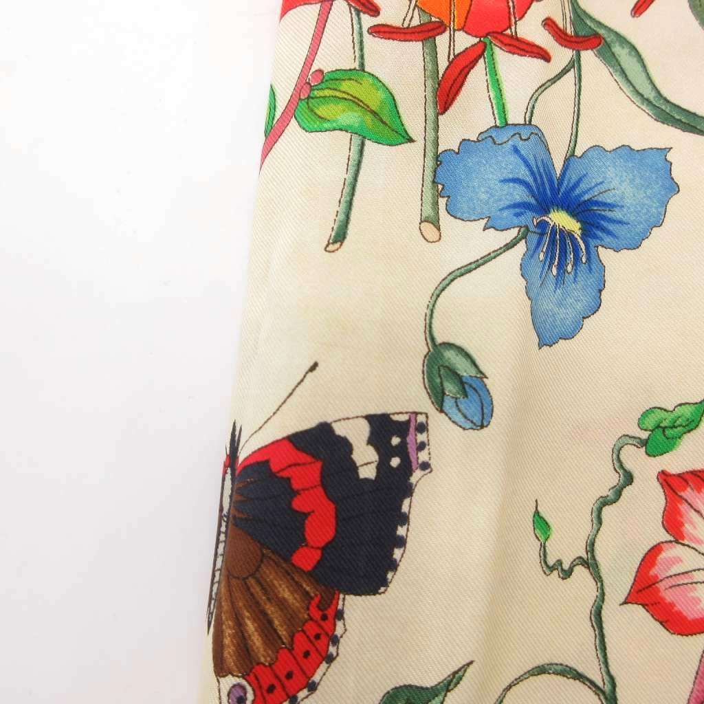 Gucci Scarf Botanical Pattern Silk Yellow — view 8