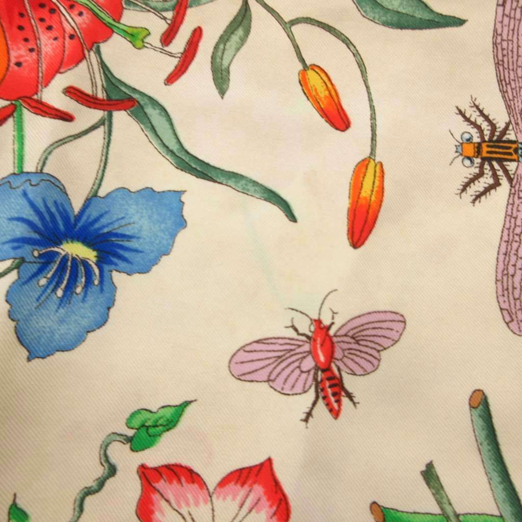 Gucci Scarf Botanical Pattern Silk Yellow — view 7