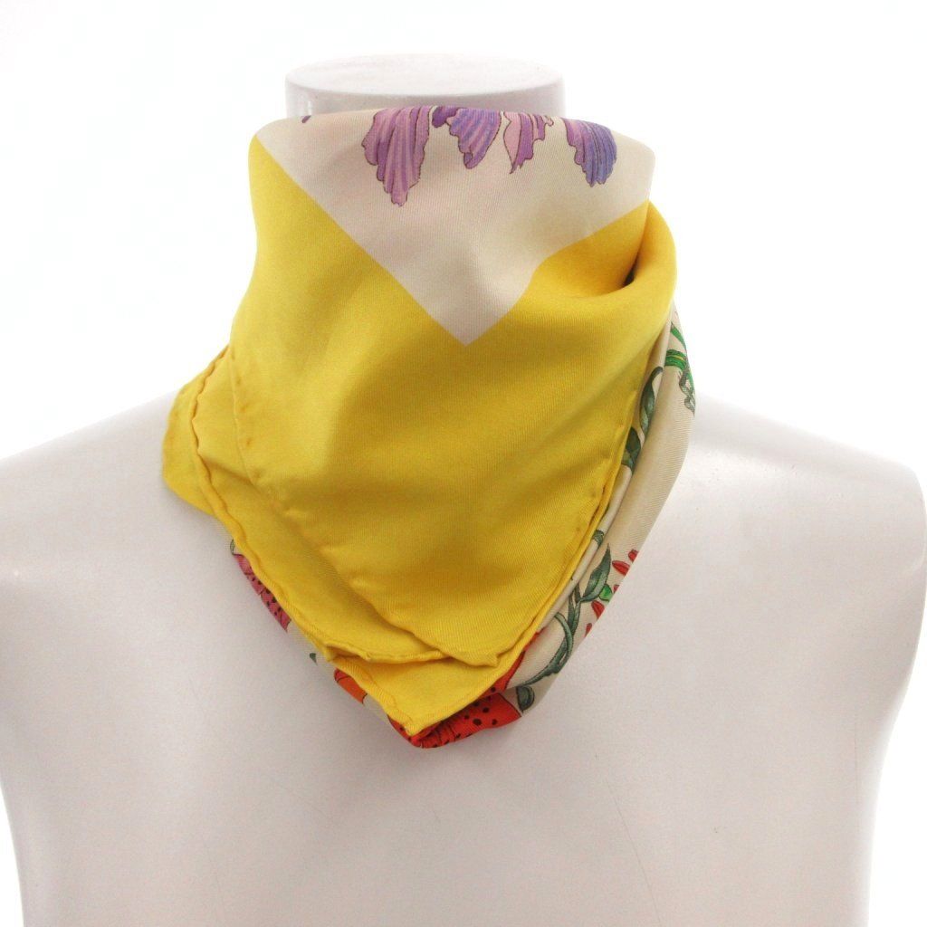 Gucci Scarf Botanical Pattern Silk Yellow — view 4