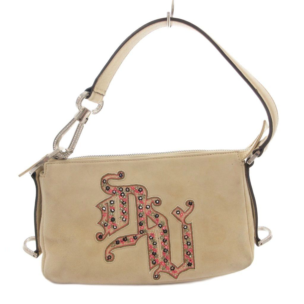 Versace Handbag Handle Museum Suede White