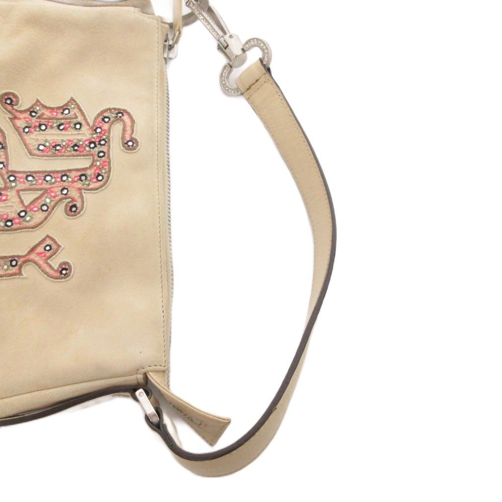 Versace Handbag Handle Museum Suede White — view 5