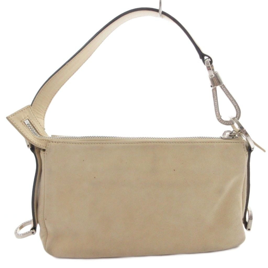 Versace Handbag Handle Museum Suede White — view 2