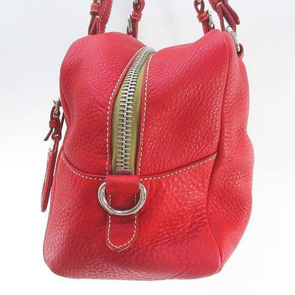 Prada Embossed Logo Mini Boston Bag Handbag Logo Red Leather — view 4