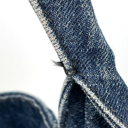 Prada Canapa Tote Bag 2-Way Denim Navy — view 4