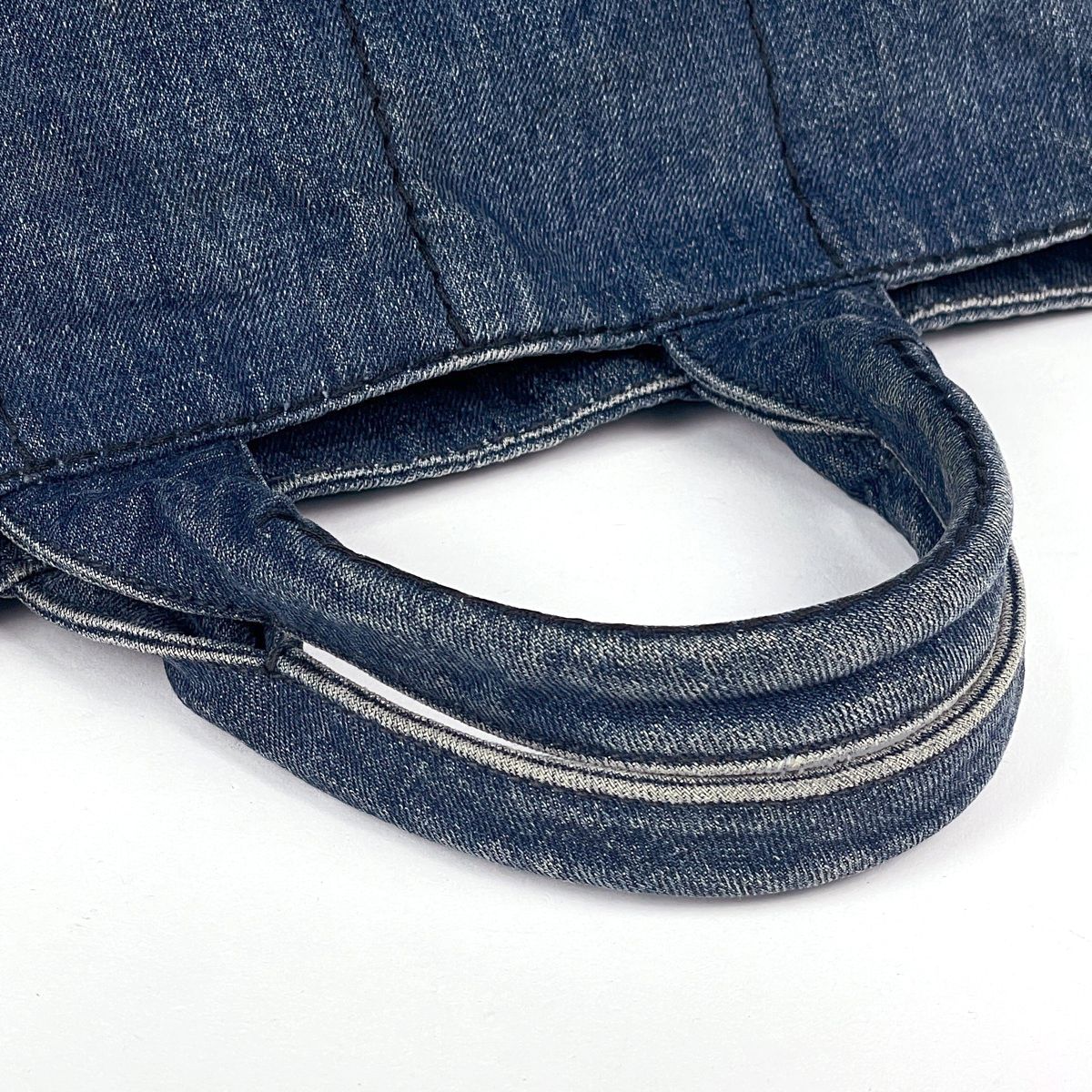 Prada Canapa Tote Bag 2-Way Denim Navy — view 5