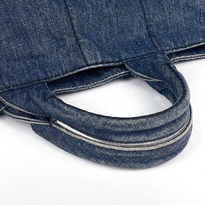 Prada Canapa Tote Bag 2-Way Denim Navy — view 5