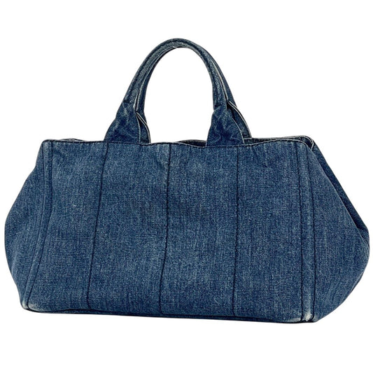 Prada Canapa Tote Bag 2-Way Denim Navy