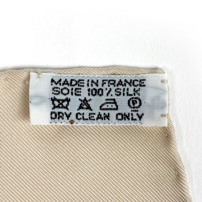 Hermes Carre 90 Animal Alphabet Scarf Silk Light Beige Blue — view 2