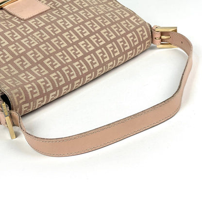 Fendi Zucchino Pattern Shoulder Bag Mamma Baguette Canvas Pink — view 7