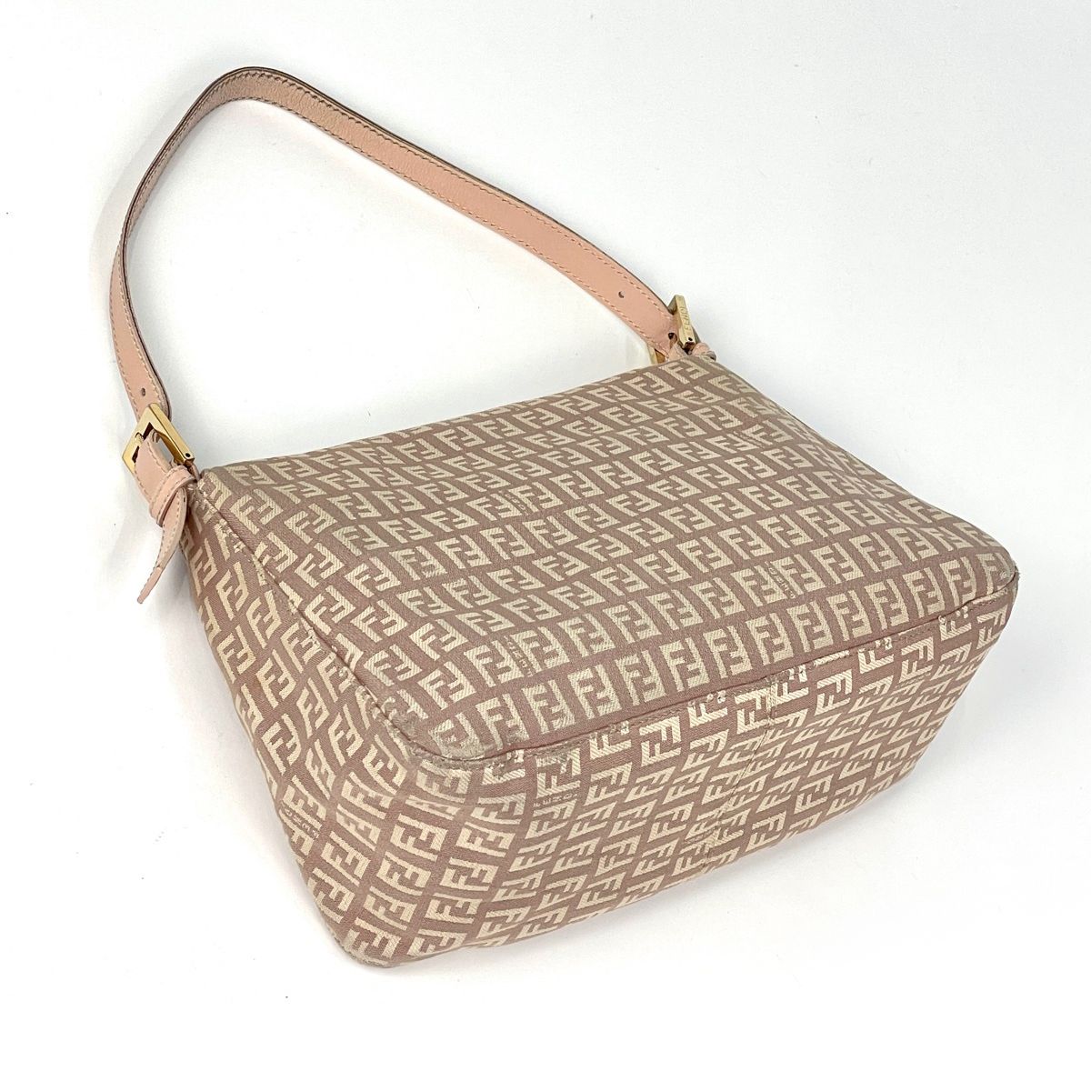 Fendi Zucchino Pattern Shoulder Bag Mamma Baguette Canvas Pink — view 2