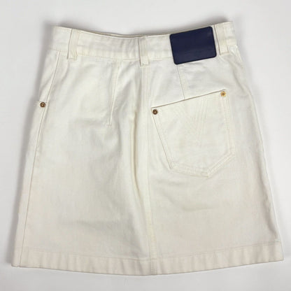 Louis Vuitton Monogram Mini Skirt Denim Mini Cotton Polyurethane White — view 2