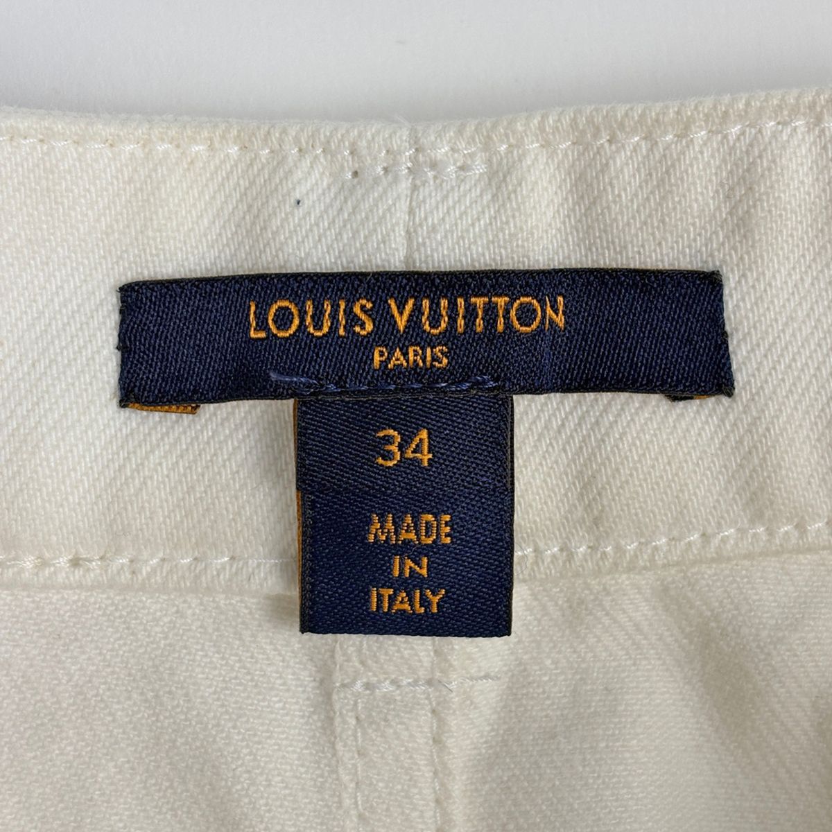 Louis Vuitton Monogram Mini Skirt Denim Mini Cotton Polyurethane White — view 8