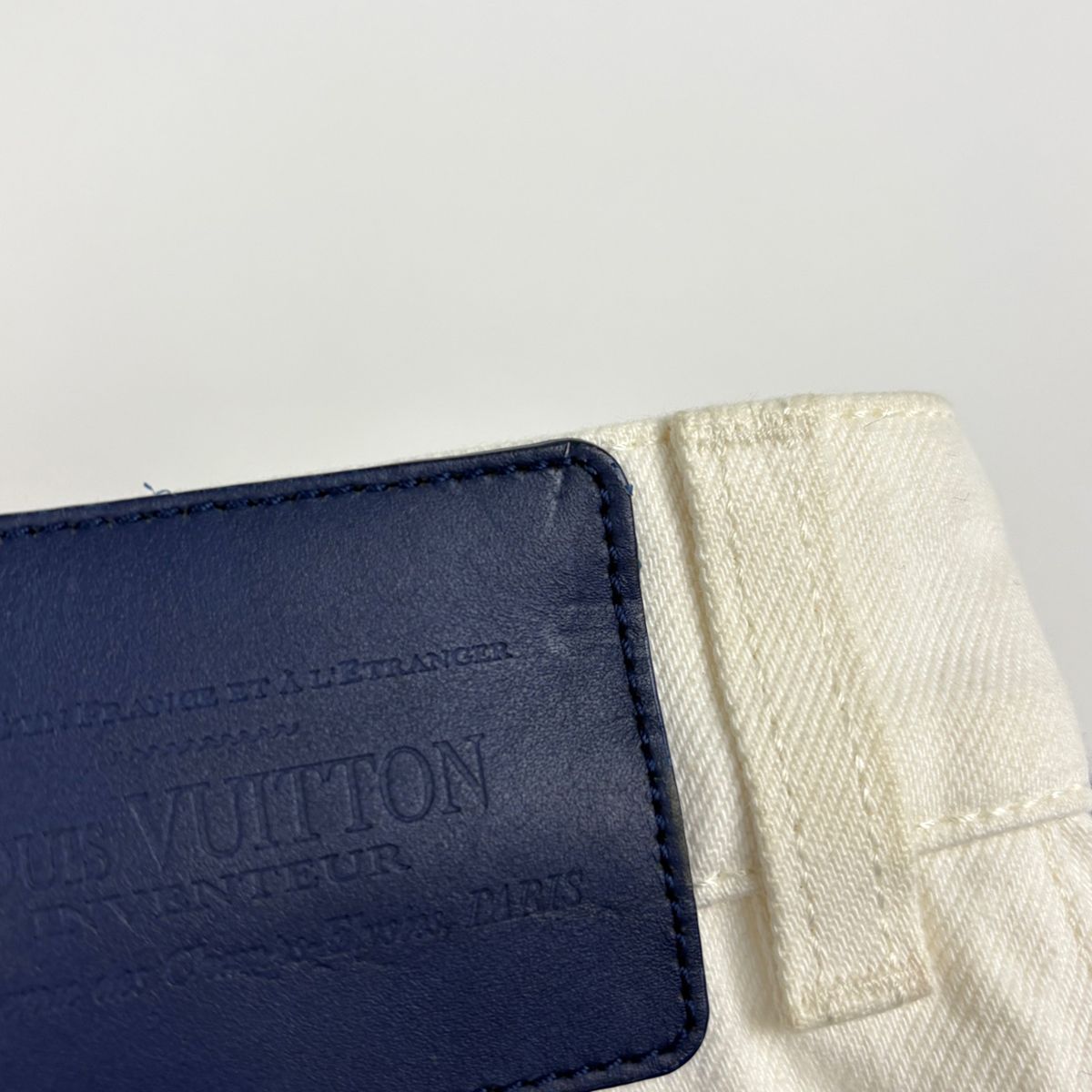 Louis Vuitton Monogram Mini Skirt Denim Mini Cotton Polyurethane White — view 4