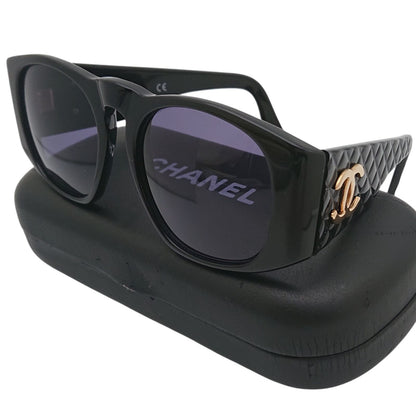 Chanel CC Logo Sunglasses Black Gold Eyewear