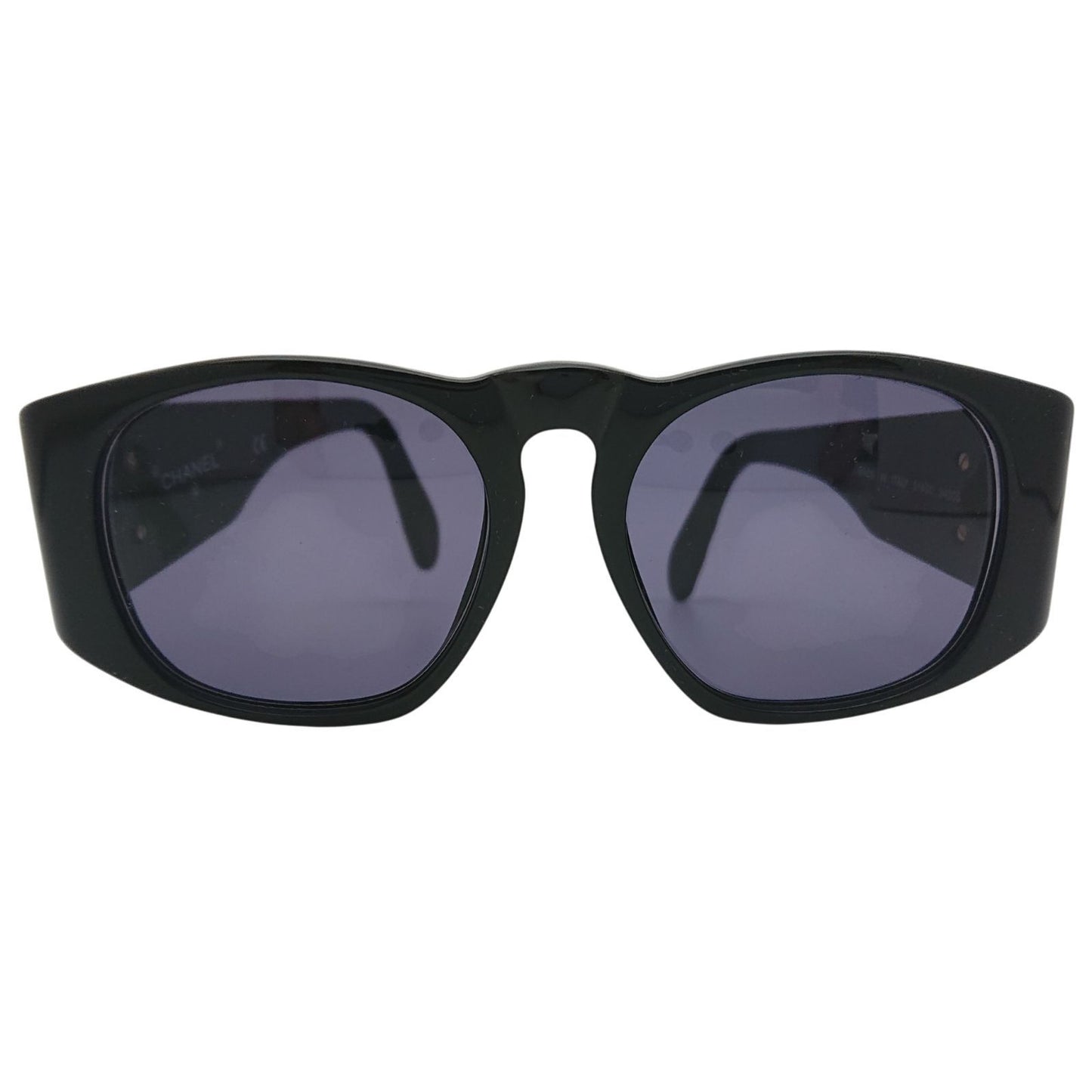 Chanel CC Logo Sunglasses Black Gold Eyewear — view 2