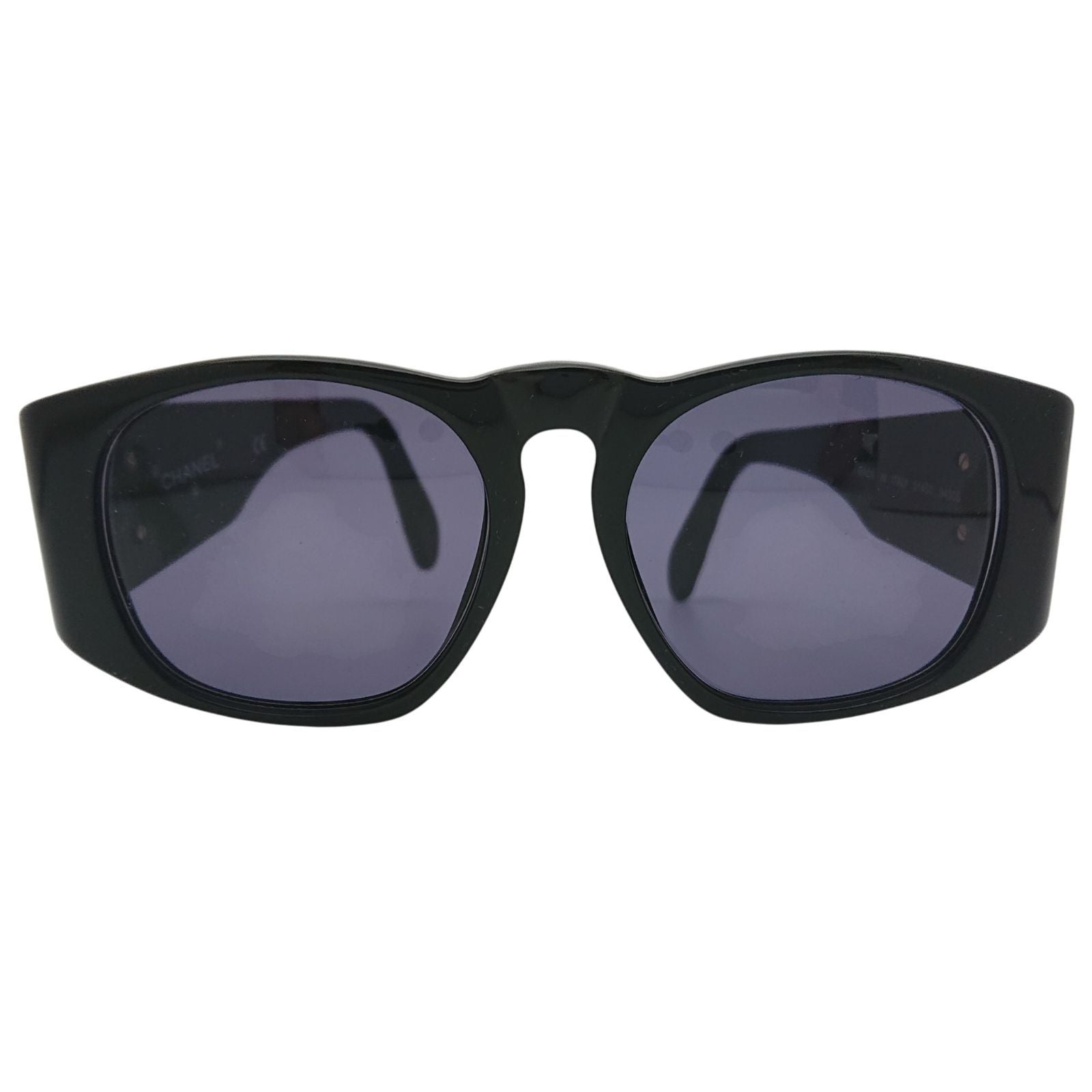Chanel CC Logo Sunglasses Black Gold Eyewear — view 2