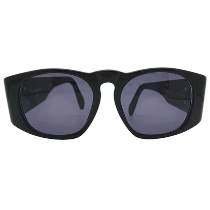 Chanel CC Logo Sunglasses Black Gold Eyewear — view 2