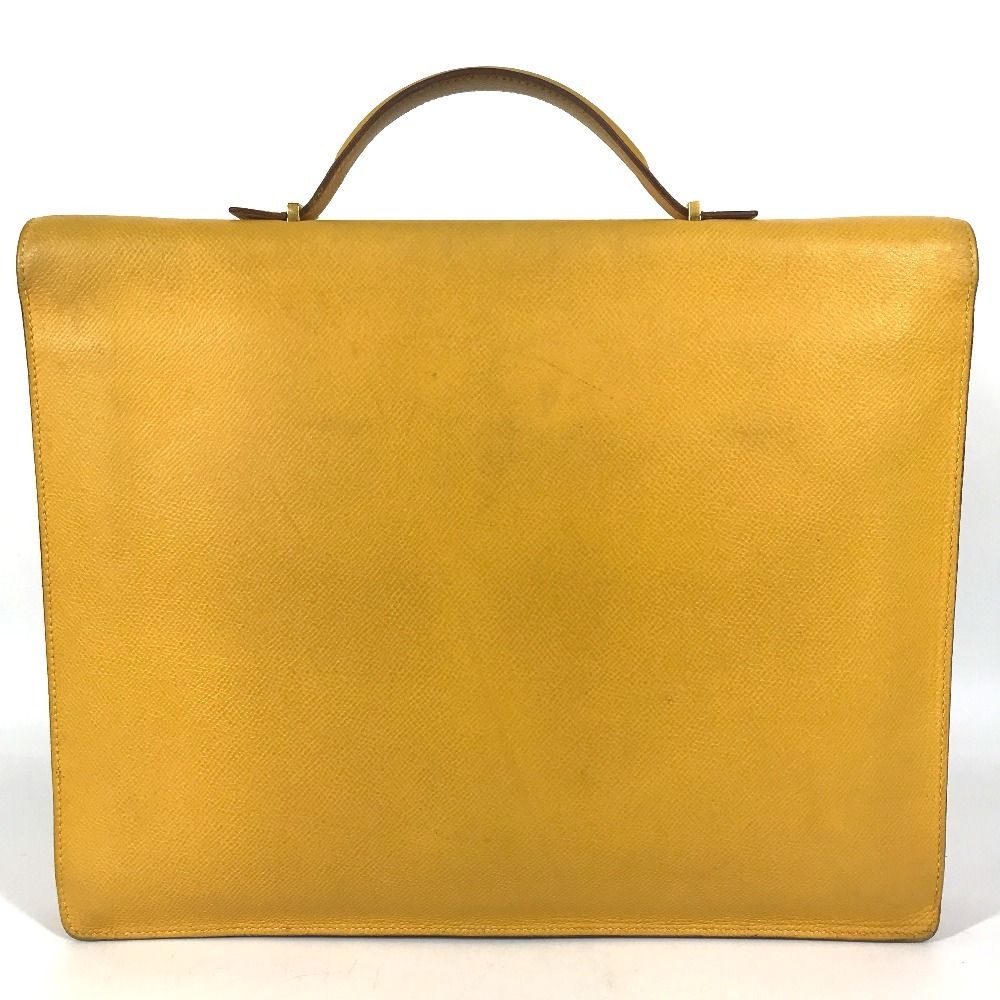 Hermes Business Bag Kelly Cross Courchevel Jaune Yellow — view 2