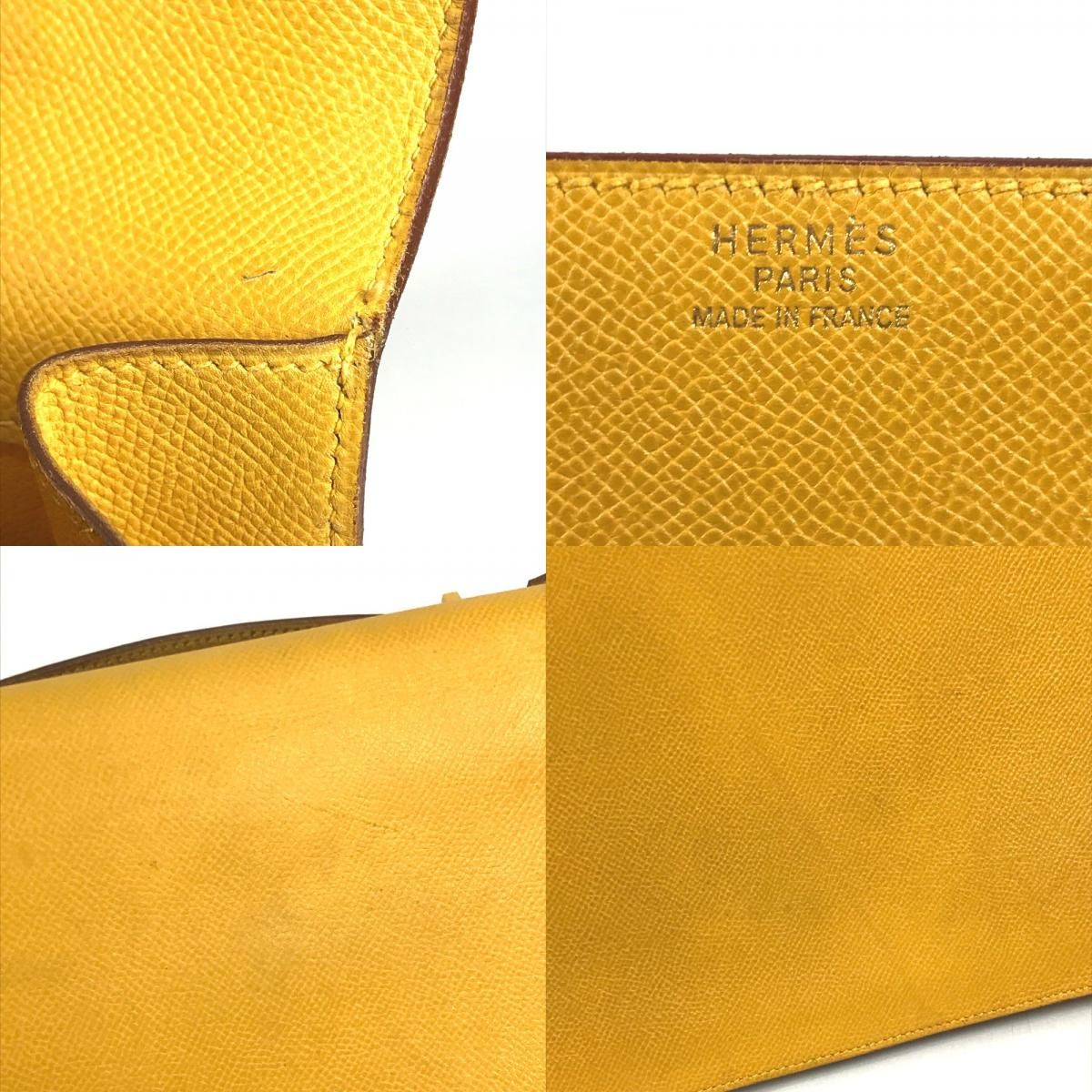 Hermes Business Bag Kelly Cross Courchevel Jaune Yellow — view 8