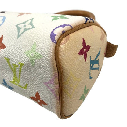 Louis Vuitton Handbag Mini Speedy Monogram Multicolor Canvas Blanc White — view 6