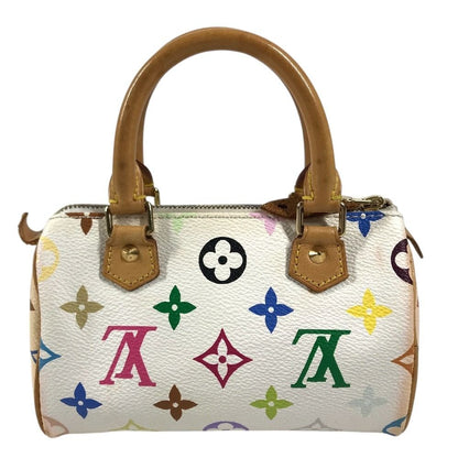Louis Vuitton Handbag Mini Speedy Monogram Multicolor Canvas Blanc White — view 2