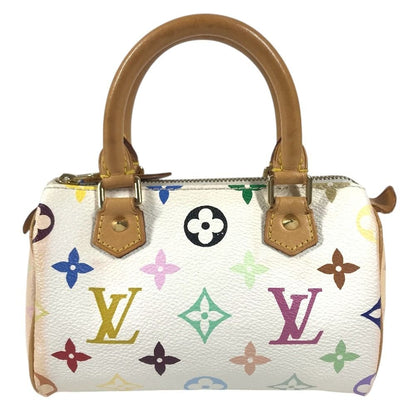 Louis Vuitton Handbag Mini Speedy Monogram Multicolor Canvas Blanc White