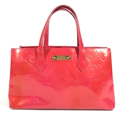 Louis Vuitton Handbag Wilshire Blue Bird Monogram Vernis Canvas Rose Pop Pink