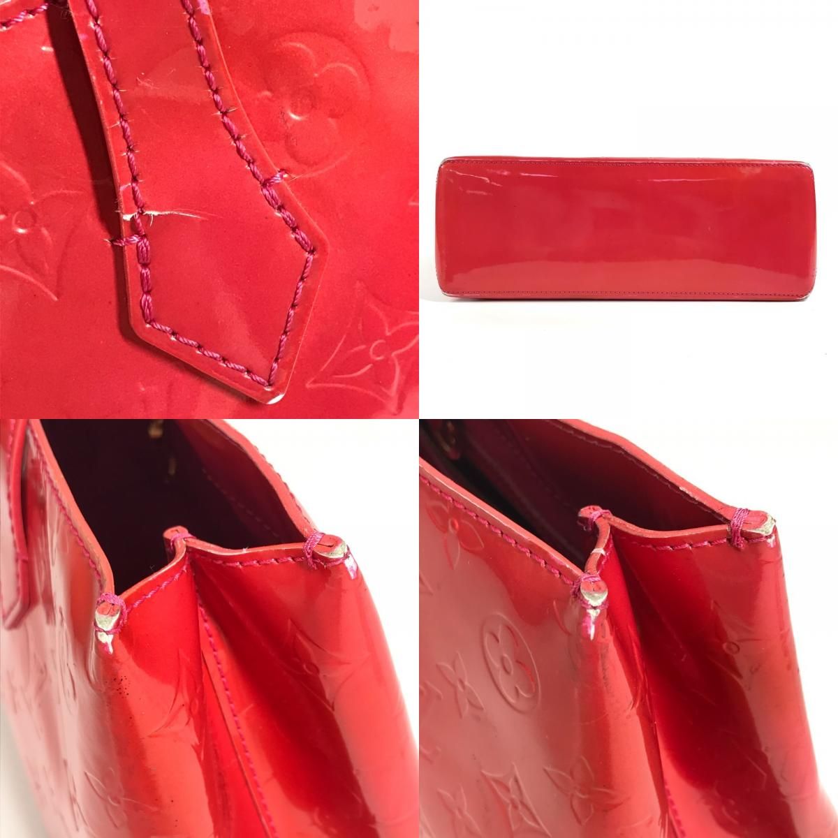 Louis Vuitton Handbag Wilshire Blue Bird Monogram Vernis Canvas Rose Pop Pink — view 7