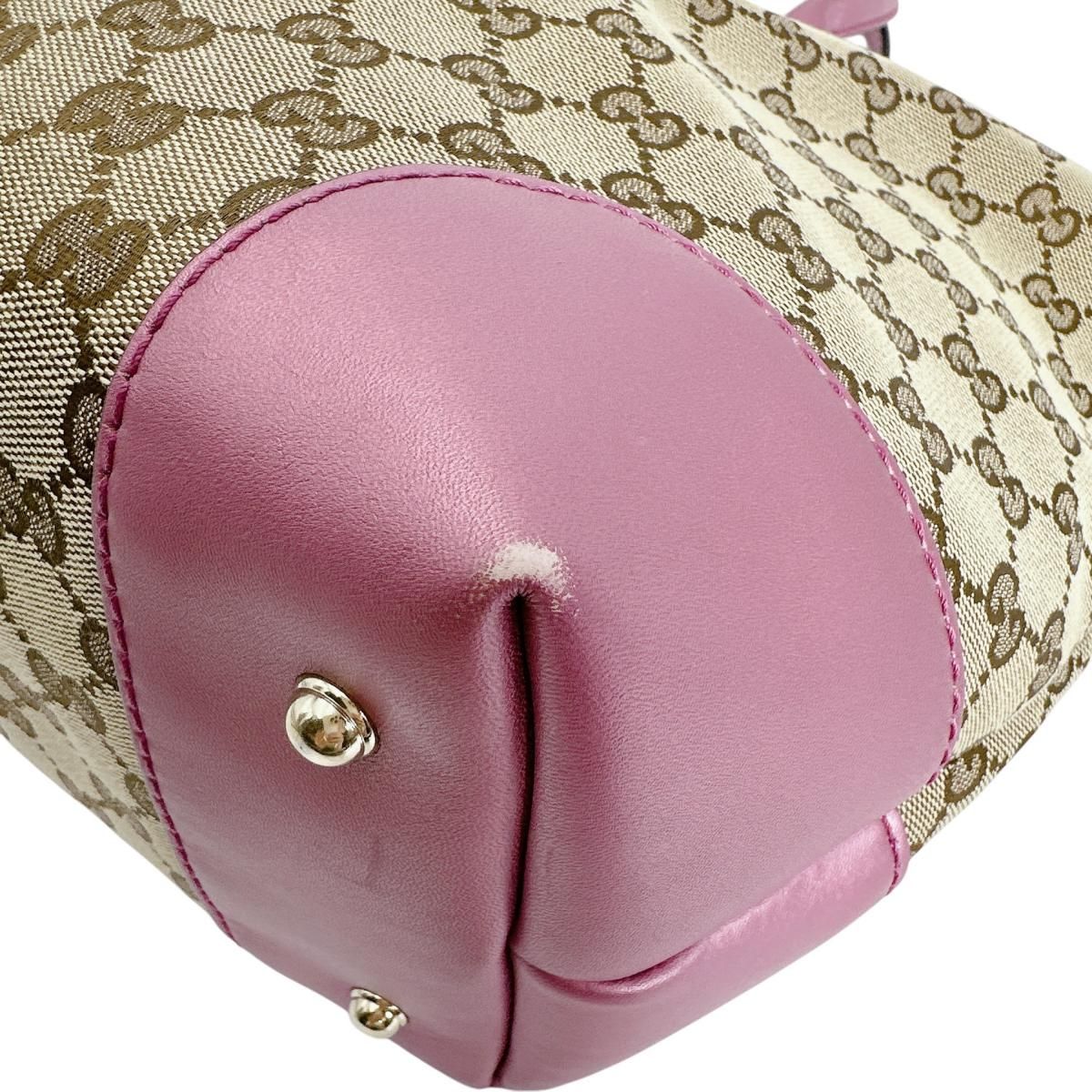 Gucci Supreme Open Tote Bag GG Brown Pink — view 6