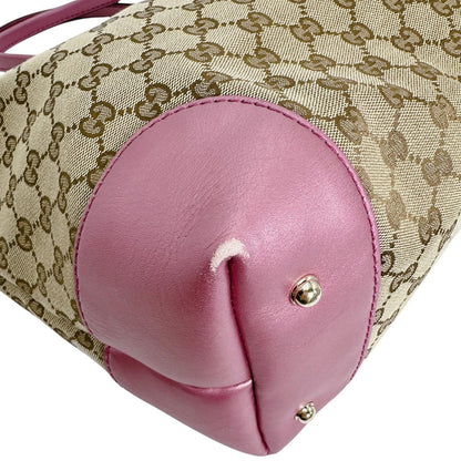 Gucci Supreme Open Tote Bag GG Brown Pink — view 7